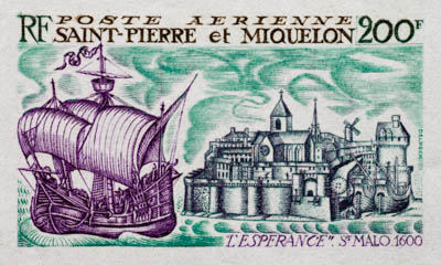 St. Pierre and Miquelon Esperance trial color proof stamp